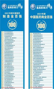 仁和集團(tuán)榮登2021年度中國醫(yī)藥行業(yè)最具影響力榜單